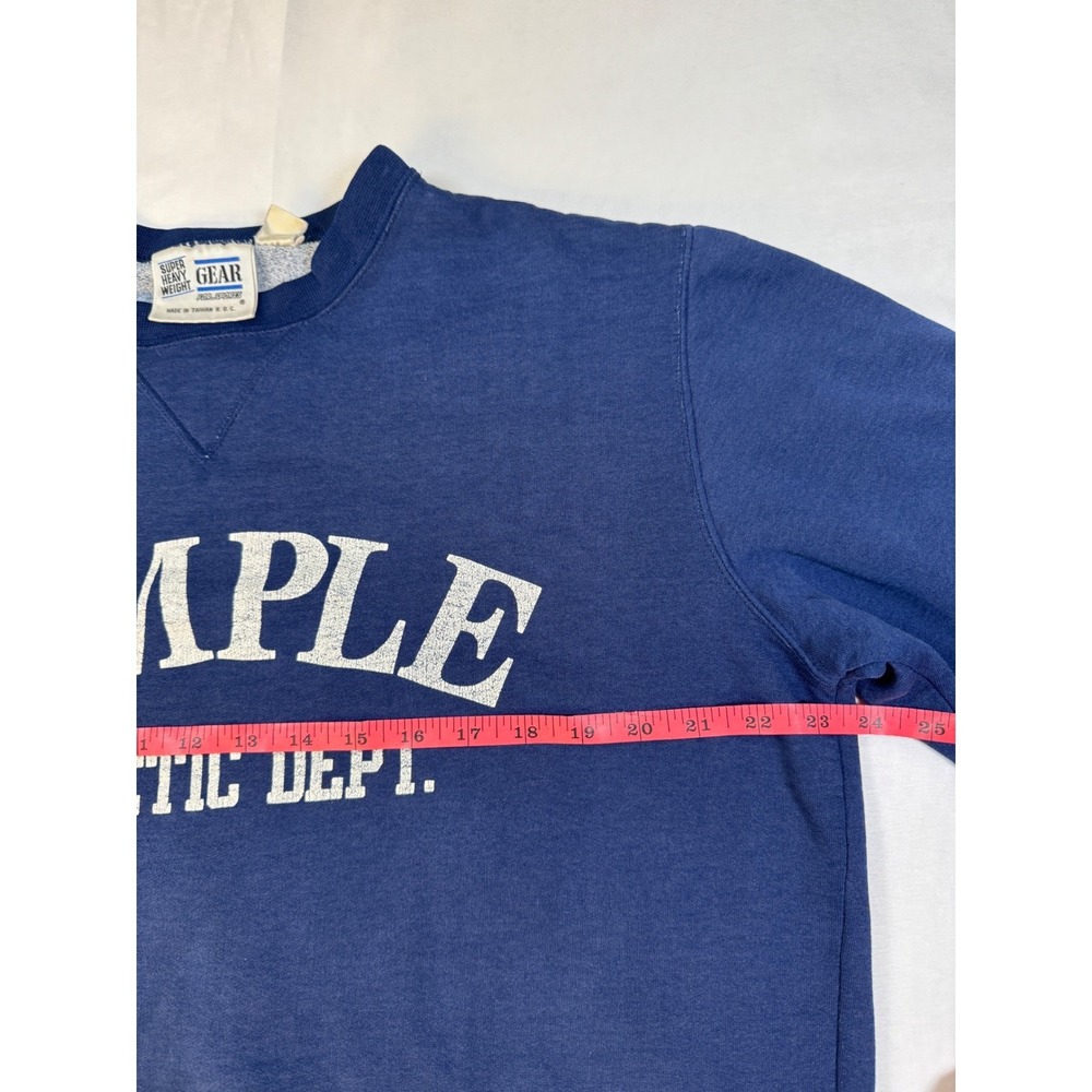 Vintage Gear for Sports Temple Athletic Dept Sweatshirt Navy Blue Crewneck Large - Picture 5 of 7
